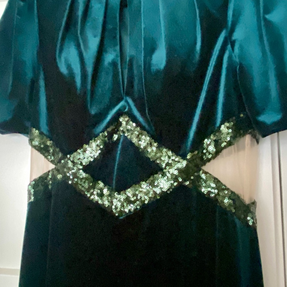 Glamorous Teal Maxi Dress with Sequin Detail